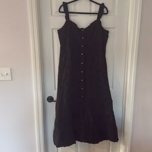 GAP Cotton Black Dress with Flower Detailing - Size XL